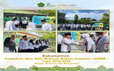 Kakankemenag Parigi Moutong Buka dan Pantau Langsung Pelaksanaan UAMBK di MAN 1 Parigi